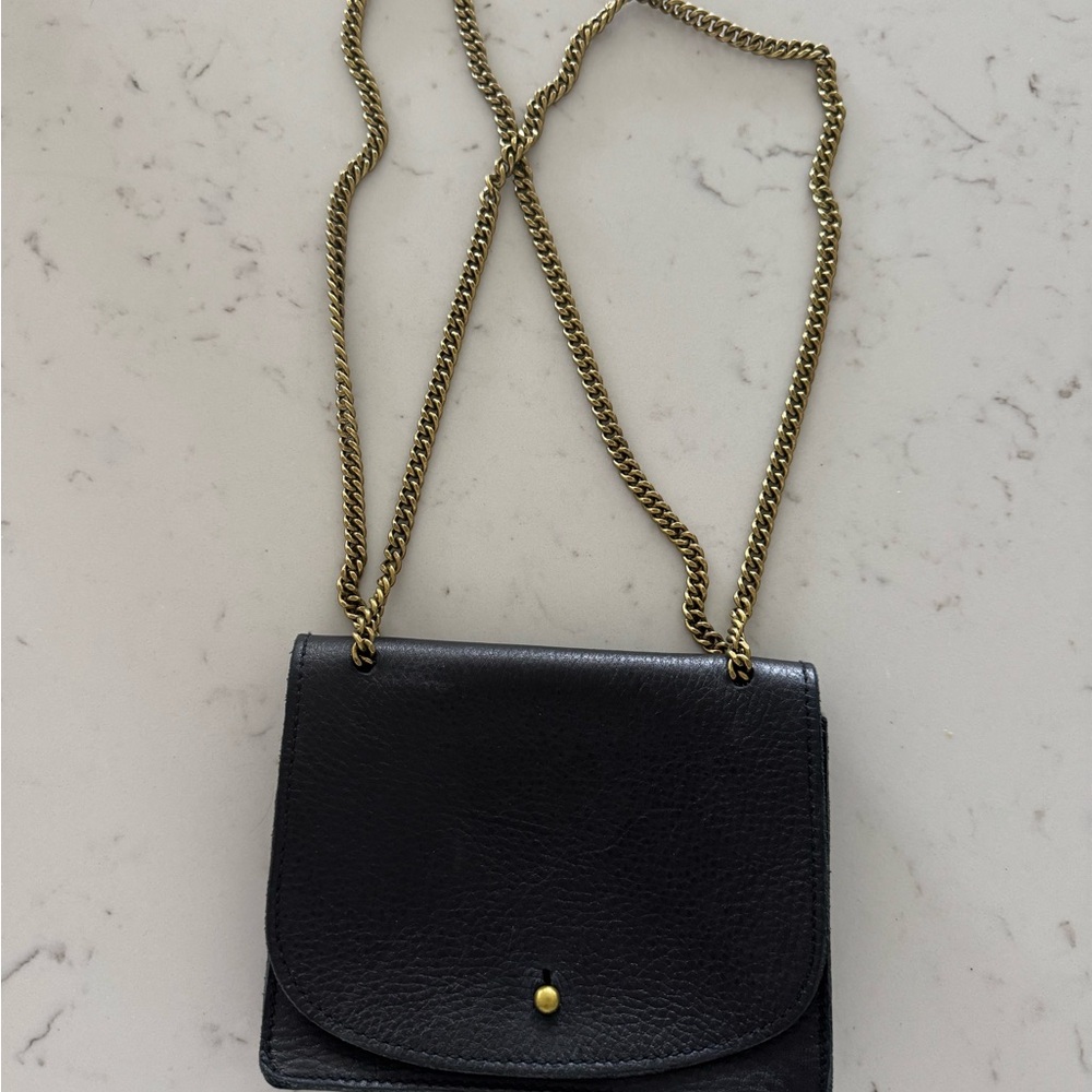 Madewell black leather small crossbody